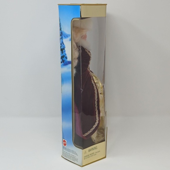 Happy Holidays Special Edition 1996 Barbie Doll 15646 Burgundy White Gold In Box - Picture 3 of 9